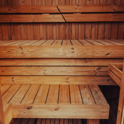 3-Person Outdoor ThermoWood Cube Sauna Kit with LED Lighting – MW12