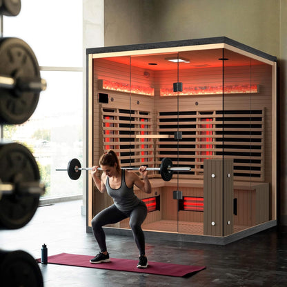 Ember 4-Person Infrared Sauna with Himalayan Salt Panels – Made to Order
