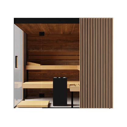 ThermaSol Aalto 4-Person Indoor Semi-Panoramic Glass Sauna Cabin (Made to Order)