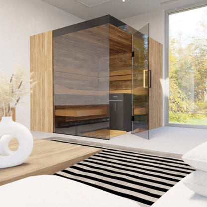 ThermaSol Aalto 4-Person Indoor Semi-Panoramic Glass Sauna Cabin (Made to Order)