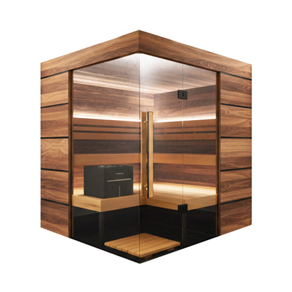 ThermaSol Astra 4-Person Indoor Semi-Panoramic Glass Sauna Cabin (Made to Order)