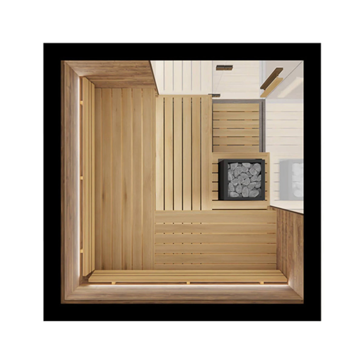 ThermaSol Astra 4-Person Indoor Semi-Panoramic Glass Sauna Cabin (Made to Order)